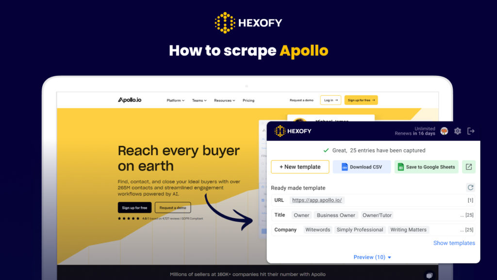 How to scrape Apollo