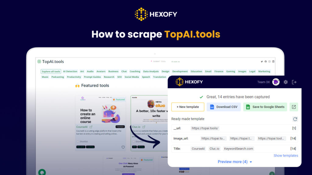 How to scrape topai.tools