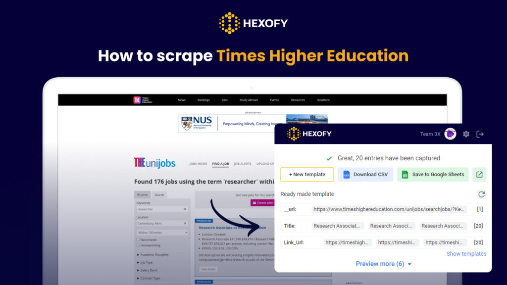 How to scrape Times Higher Education