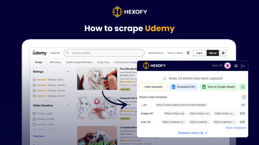How to scrape Udemy