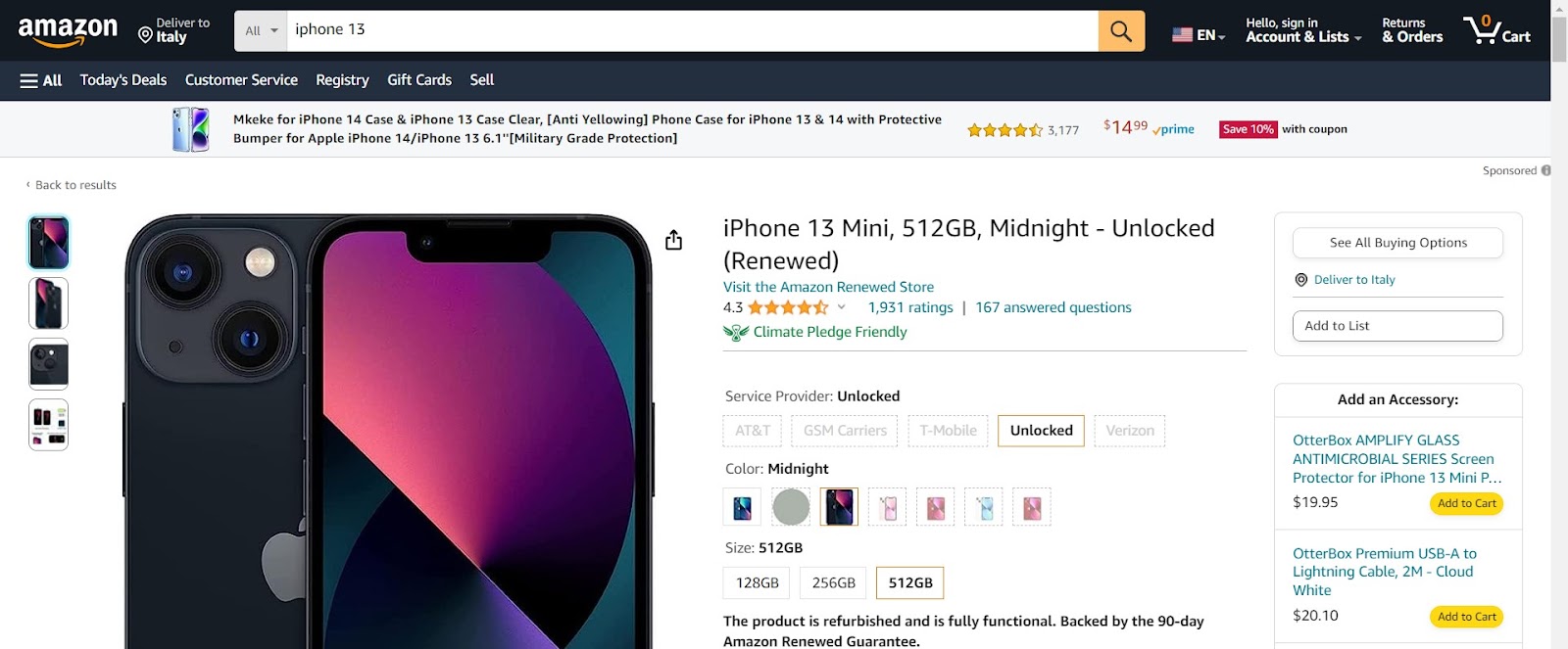 Amazon product description